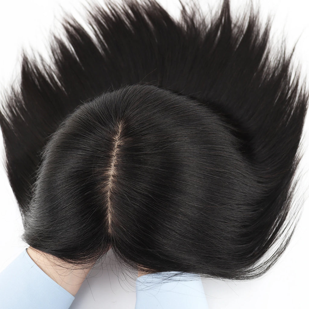 Medical Wig Real Virgin Human Hair Silk Top Natural Look Soft Light Breathable Elastic Net Comfortable Wearing for Women