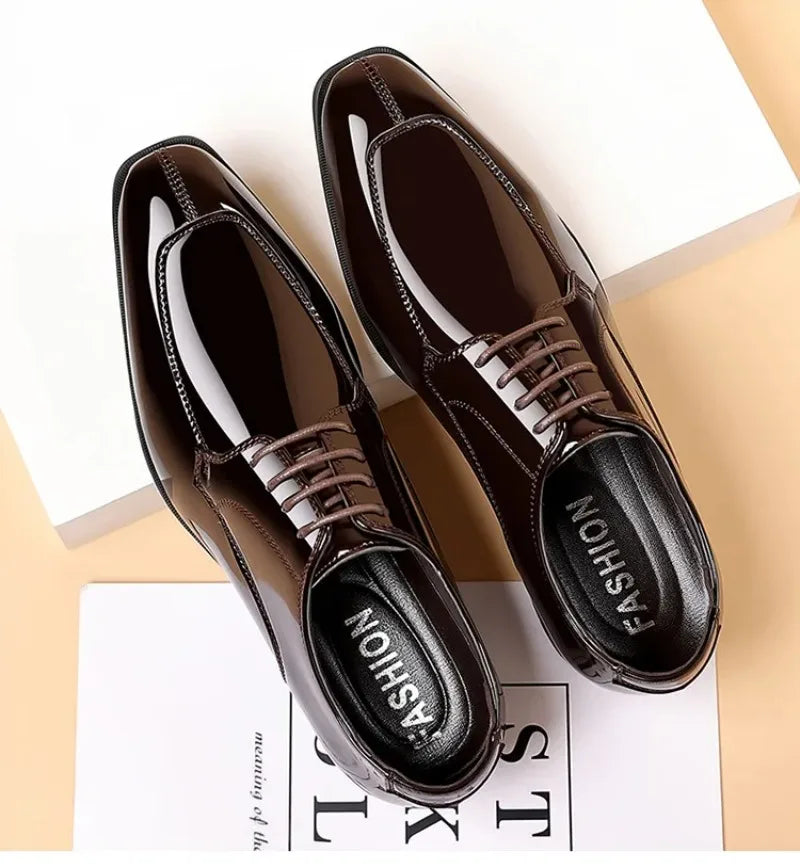 Shoes for Men Fashion Patent Leather Shoes Luxury Pointed Toe Oxford Shoes Men High Quality Business Shoe Designer Wedding Shoe