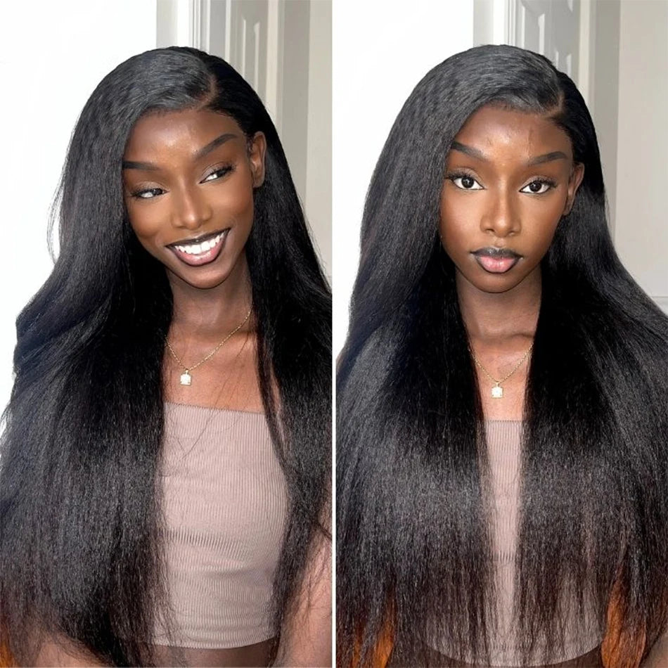 30 Inch Kinky Straight U Part Wig Glueless Wigs Human Hair Ready To Wear Remy Human Hair Wigs V Part Wig No Lace Wigs For Women