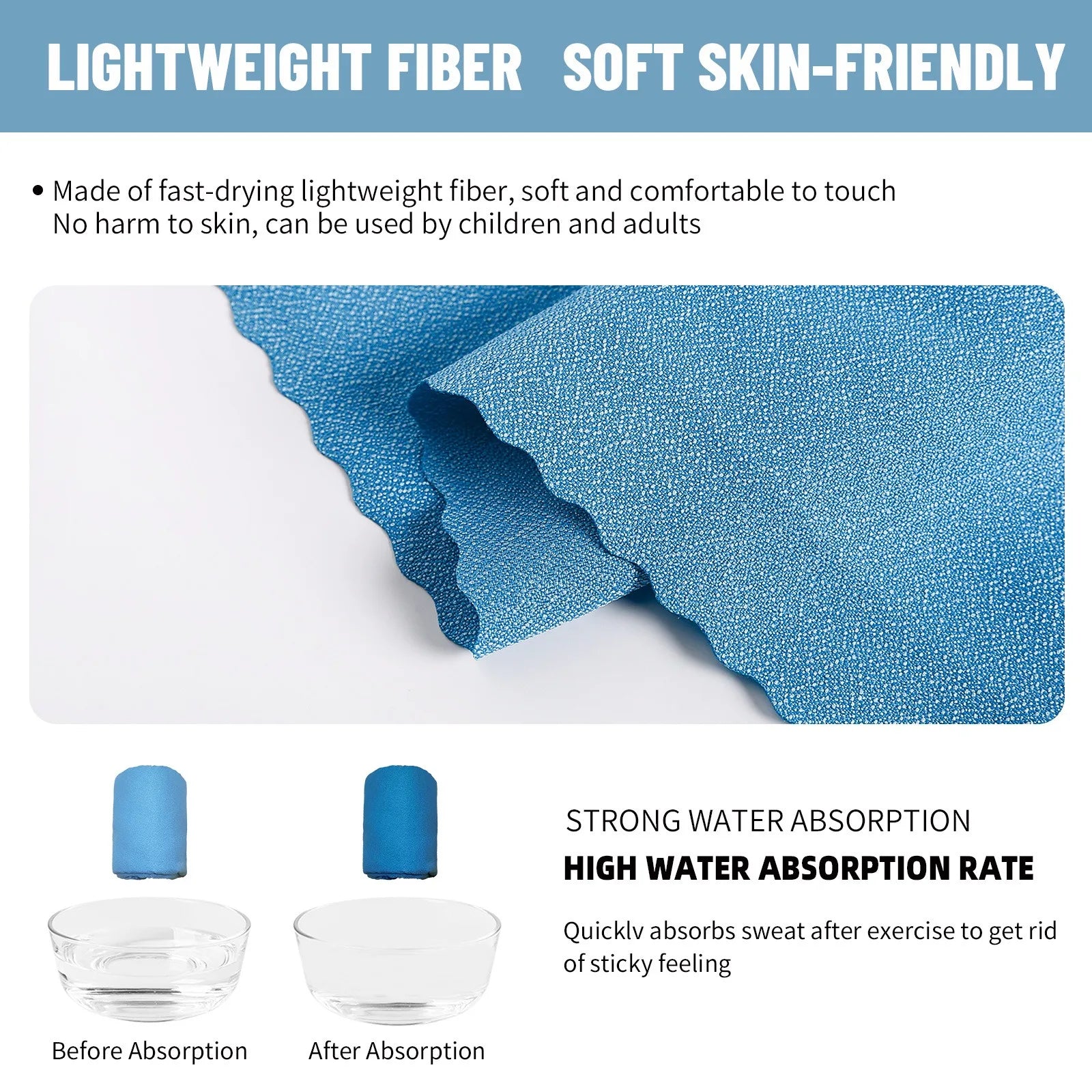 Quick Drying Absorbent Bath Towel，Portable Towel，Backpacking Hiking Swimming Compact Travel Breathable Beach Gym Yoga Towel