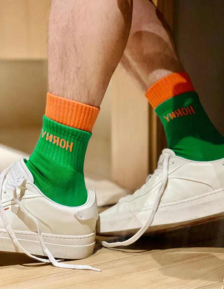 Socks Men Calcetines Hombre Basketball Socks Meias Masculina Casual Fashion Cotton Sock Sweat Sport Middle Tube Letter Socks