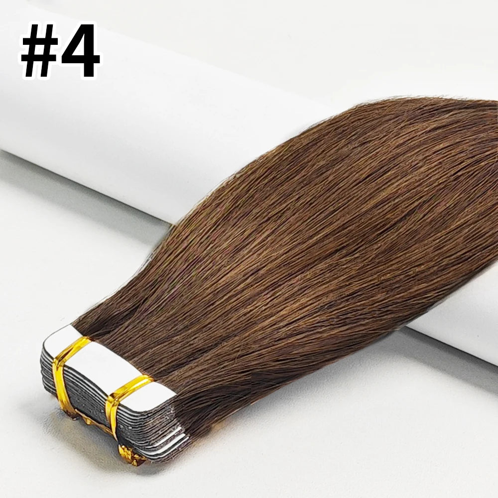 Tape In Hair Extensions 100% Remy human Hair Cuticle Skin Weft Seamless Adhesive Tape Hair Extensions 50G /set 20pc Best Quality