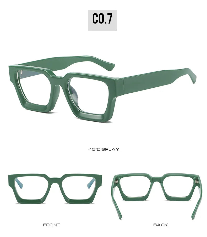 SHAUNA Retro Women Anti Blue Light Glasses Frame Fashion Men Square Optical Eyewear