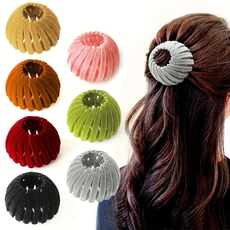 Pack of 7 Hair Clips, Vintage Bird Nest Hair Clips,Bird Nest Hair Clip, Expandable Headpiece Headband for Girls (Flocking)