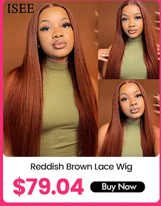 ISEE Hair Wig Colored Lace Front Wigs Malaysian Straight Chocolate Brown Human Hair Reddish Brown Lace Closure Wigs 99j Burgundy