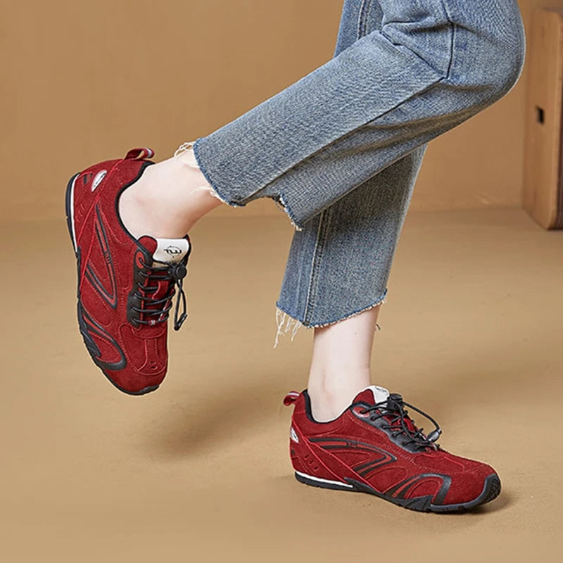 2026 New Women's Flat Sneakers Non-slip Running Women Moral Training Shoes Large-Size Colorblock Casual Skateboard Shoes Female