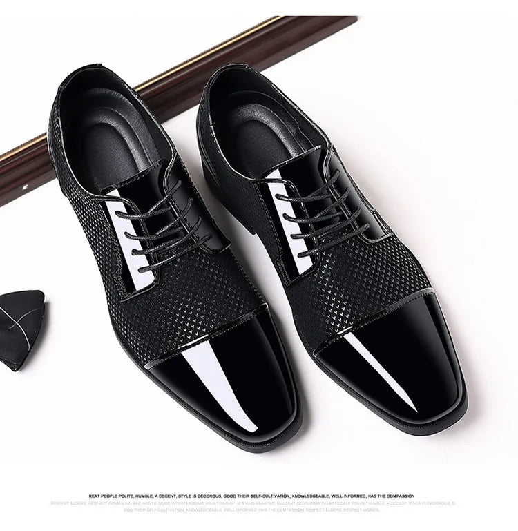 Patent Leather Men's Dress Shoes Slip on Mens Casual Oxford Shoe Brand Moccasin Glitter Male Footwear Pointed Toe Shoes for Men