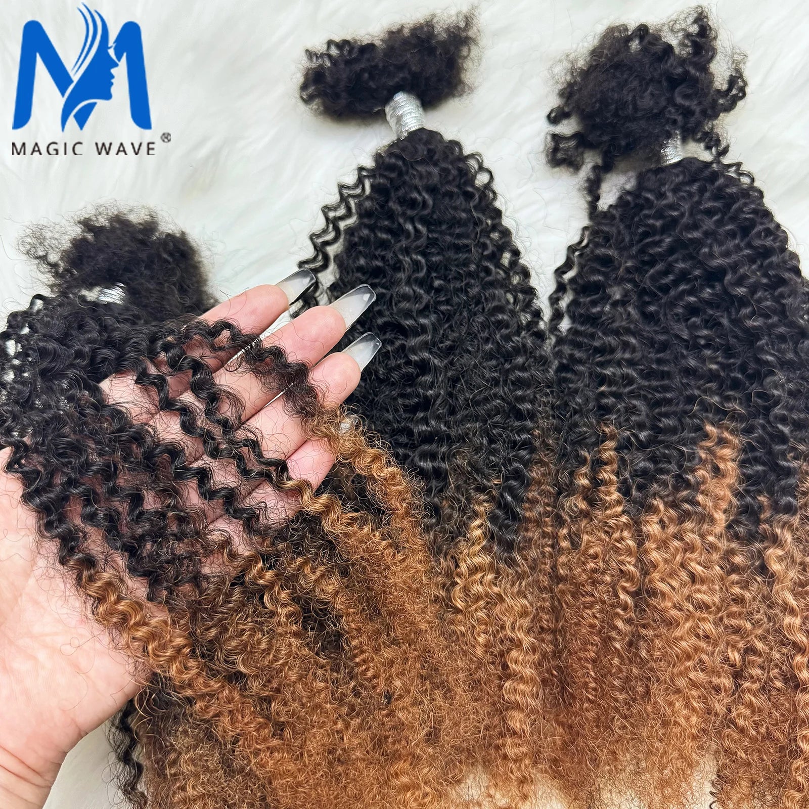 T1B/30 Afro Kinky Curly Human Hair Bulk 30g/Pack 100% Human Hair Soft 4C Afro Kinky Bulk Human Hair for Locs Extensions