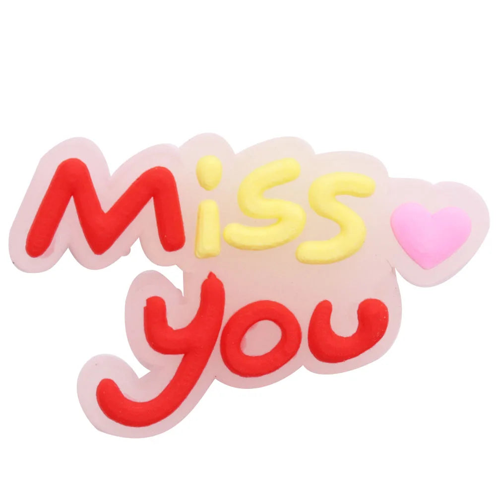 1-16Pcs My Love Lollipop Carrot Mushroom Luminous Sandals Shoe Buckle Charms Accessories DIY Kids Holiday Gift