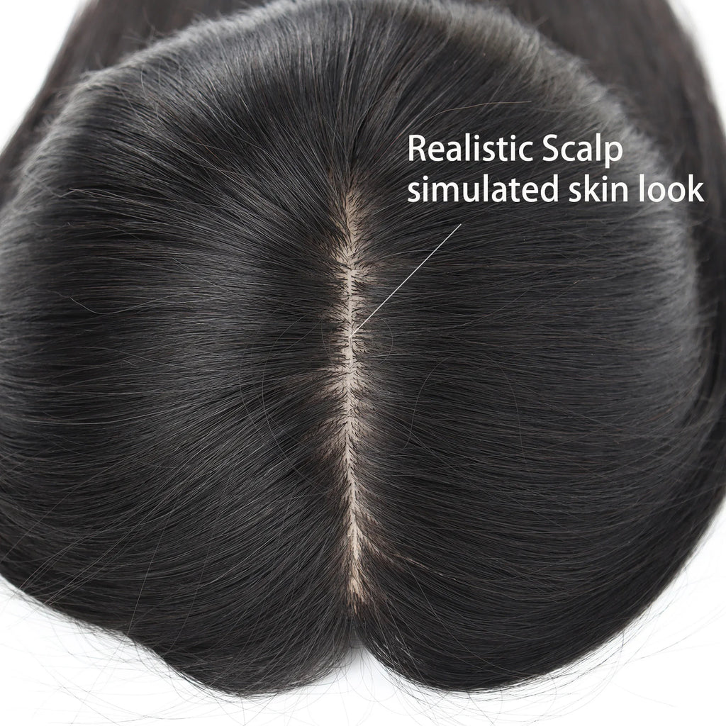 Medical Wig Real Virgin Human Hair Silk Top Natural Look Soft Light Breathable Elastic Net Comfortable Wearing for Women