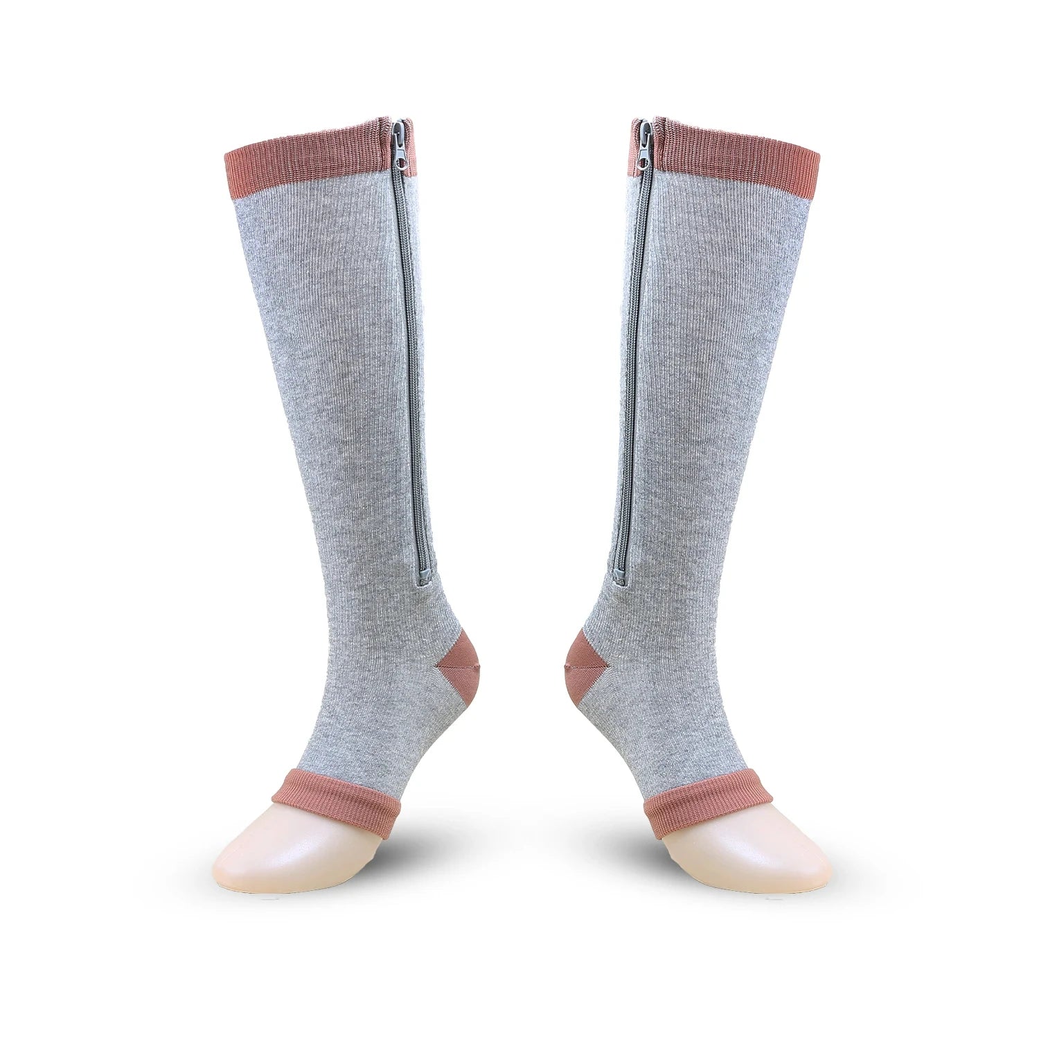 Compression Socks S-XXL Medical Edema Pregnant Varicocele Open Toe Socks Men Women Solid Color Knee Length Elastic Tight Socks