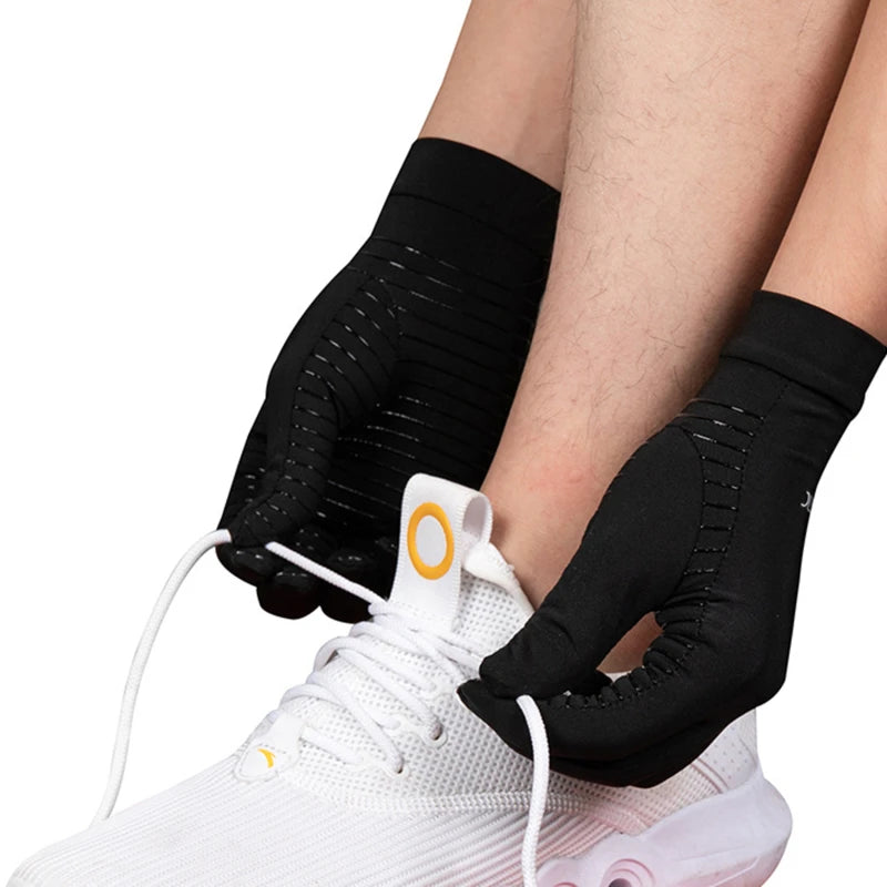 Copper Compression Arthritis Gloves Protect Hand Wrist Support Non-Slip Unisex Mitten Finger Joint Outdoor Effective Pain Relief