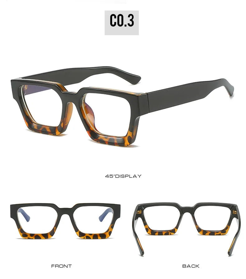 SHAUNA Retro Women Anti Blue Light Glasses Frame Fashion Men Square Optical Eyewear