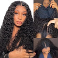 FRIZIRA kinky Straight V Part Brazilian Virgin Human Hair Wigs Glueless Upgrade U Part Wig Glueless V Shape Wig Natural Black