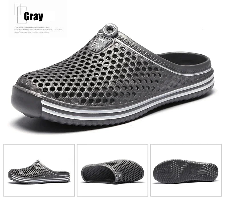 YRZL Mens Sandals Light EVA Summer Casual Shoes Hole Shoes Clogs Lovers Home Garden Outdoor Big Size 45 Male Beach Flat Slippers