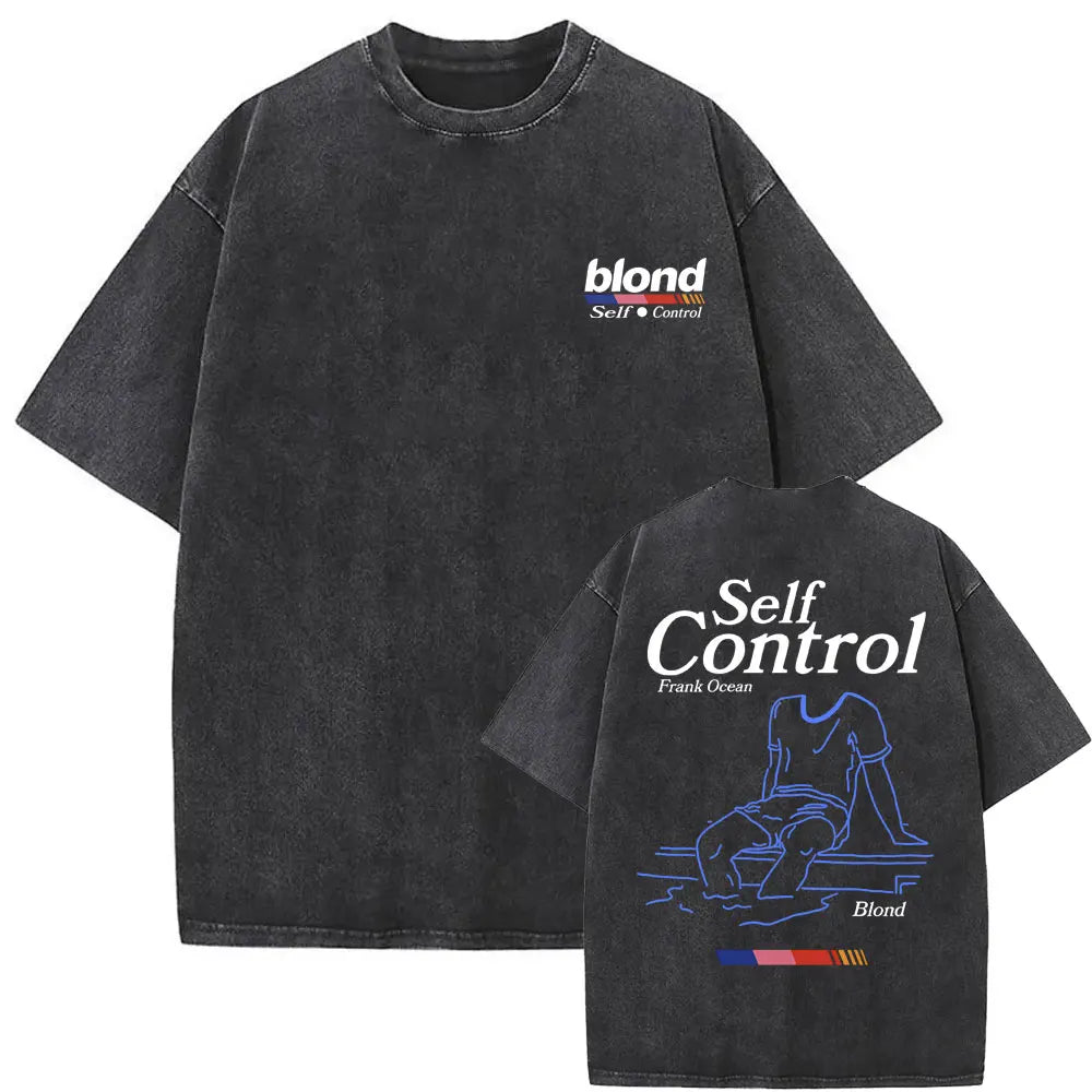 Washed Vintage Rapper Frank Oversized Tshirt Blond Graphic T-shirts Men Women Ocean Hip Hop T Shirt Men's Fashion Casual Tees