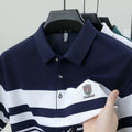Light luxury fashion striped short sleeve polo shirt high-end brand embroidery summer breathable Paul T-shirt casual men's wear