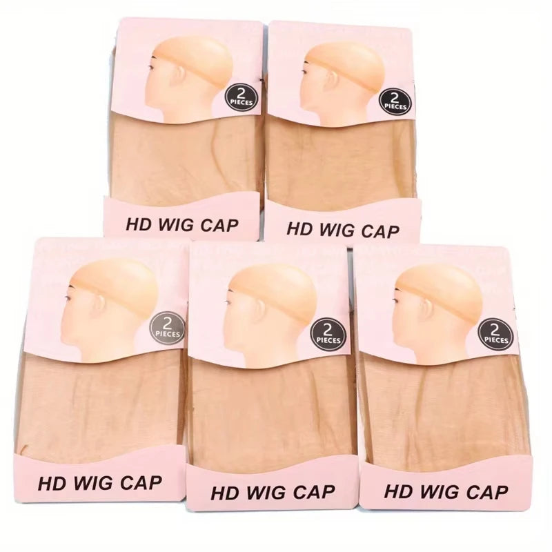 10 Pcs HD wig cap Transparent HD wig cap Stocking cap Transparent wig cap Thin nylon cap Lace side ladies wig accessories