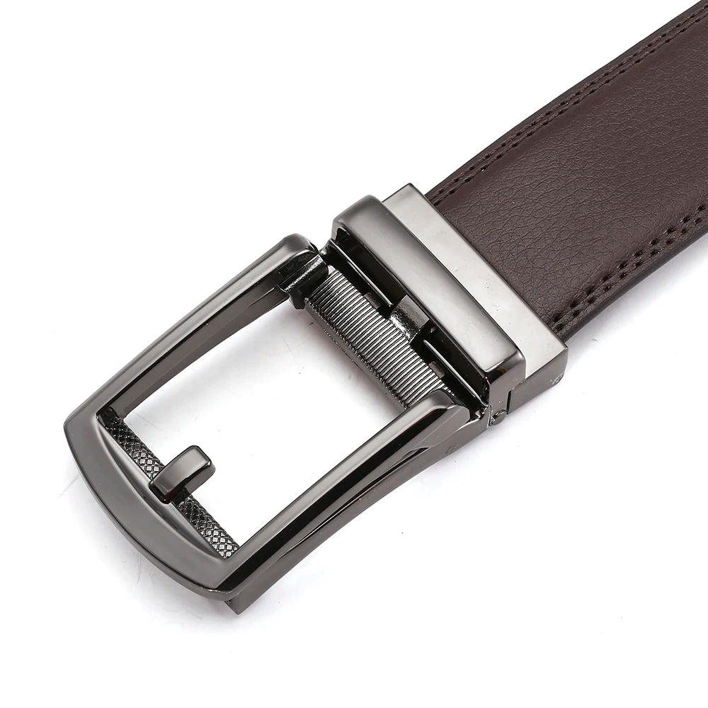 Men's Leather Belts Fashion Automatic Buckle Cowskin Male Belts Luxury Designer Black Brown 3.5cm