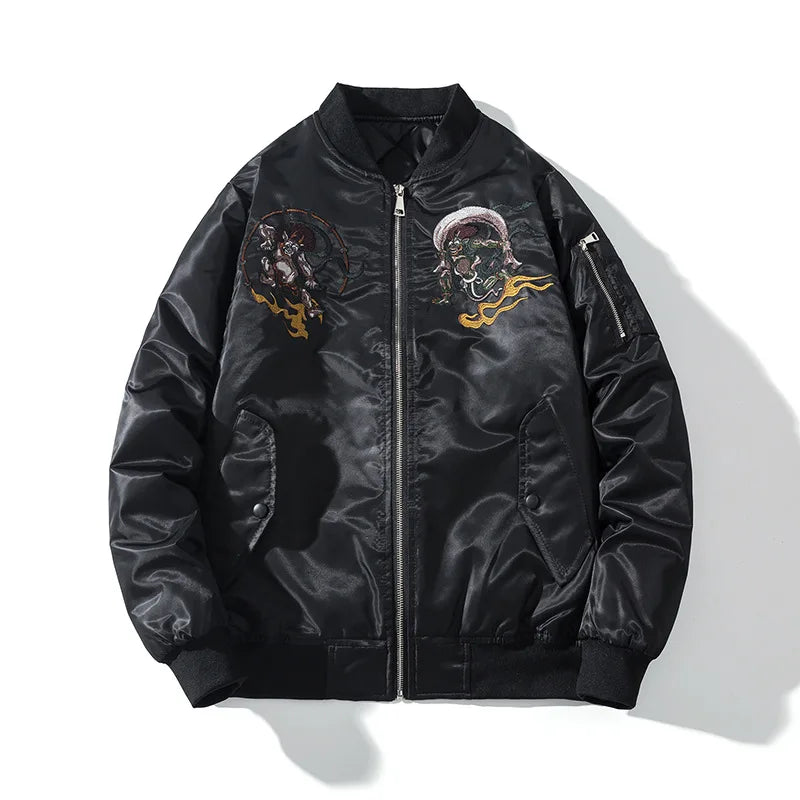 Embroidery Bomber Jackets Men Sukajan Luxury Clothing Baseball Coat For Man Pilot Luxury 2025 Spring Autumn Winter Japan