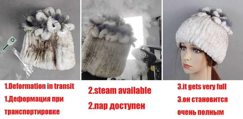 Hot Sale Faux Mink Fur Hat Winter Genuine Baseball Cap Russia Fashion Elegant Lady Warm Faux Fur Ball Straw Hat