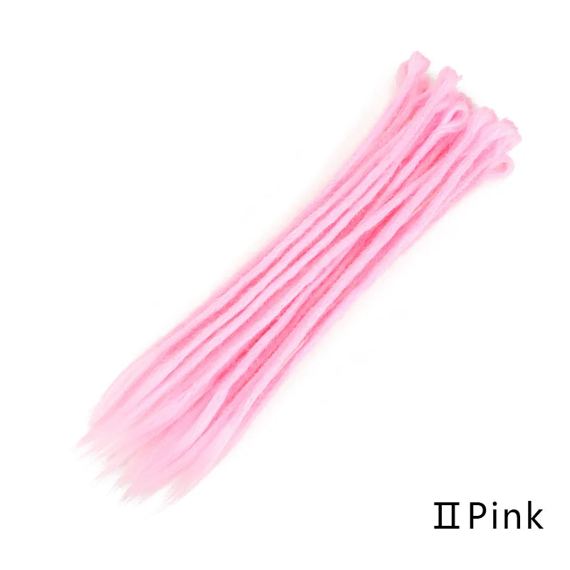 Dreadlocks Extensions Thin 0.7cm Width Synthetic Crochet Braids Hair Dreads Fake Hair Ombre Mint Green Reggae Hip Hop Style Pink