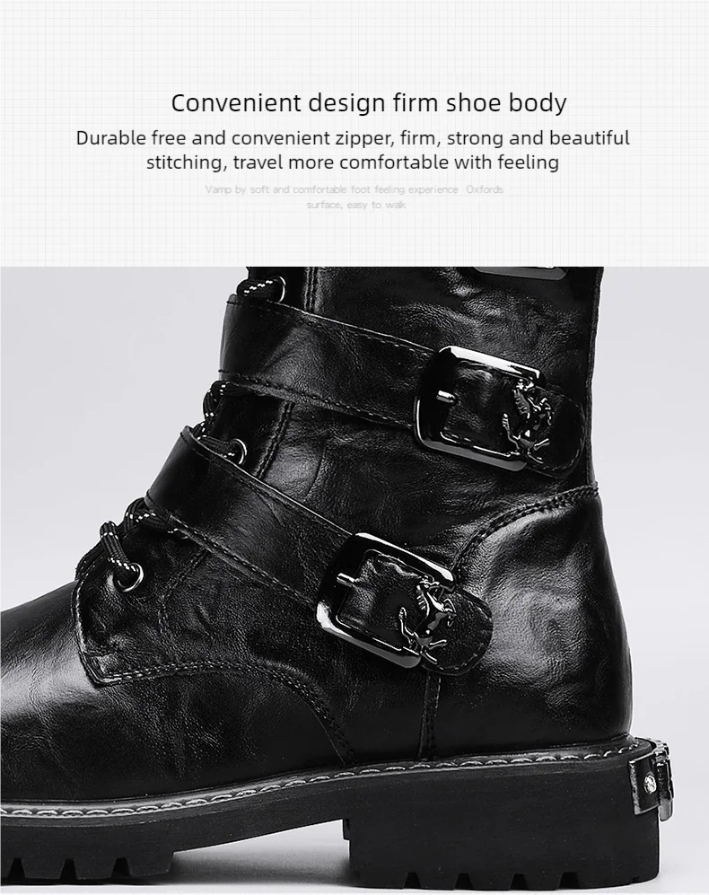 Men's boots four seasons new high-top outdoor casual boots safety protective work boots motorcycle boots plus size outdoor boots