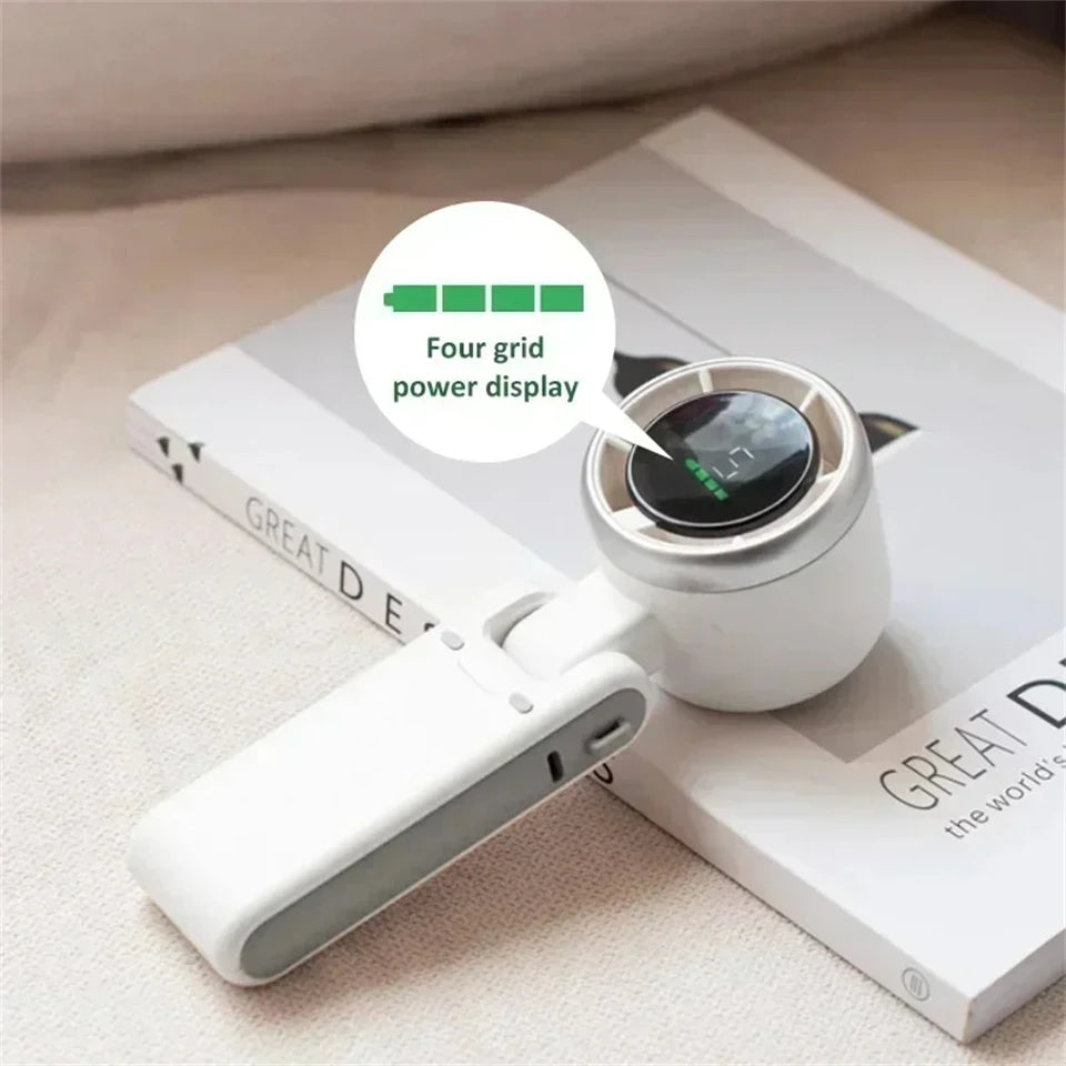 MEUYAG Portable 3-in-1 Turbo Handheld Fan, 5 High-Speed Settings, 3600mAh Power, Digital Screen, Foldable USB/Type-C Charge