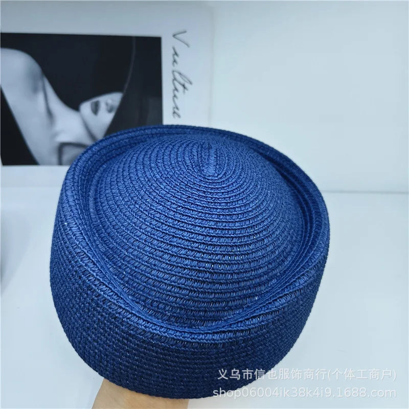 2026 New Summer Straw Fedoras Hats for Women Hostess Fashion Pillbox Hat Millinery Fascinator Designer Beret Hats Painter's Hat