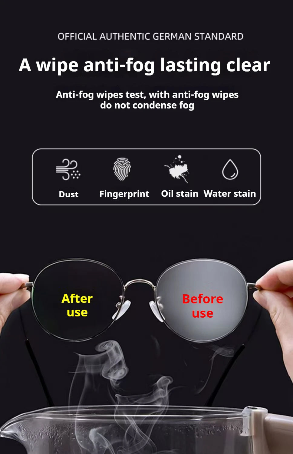 100Pcs/Box Glasses Cleaner Wet Wipe Disposable Anti Fog Misting Dust Remover Cleaning Lens Wipes Sunglasses Phone Screen