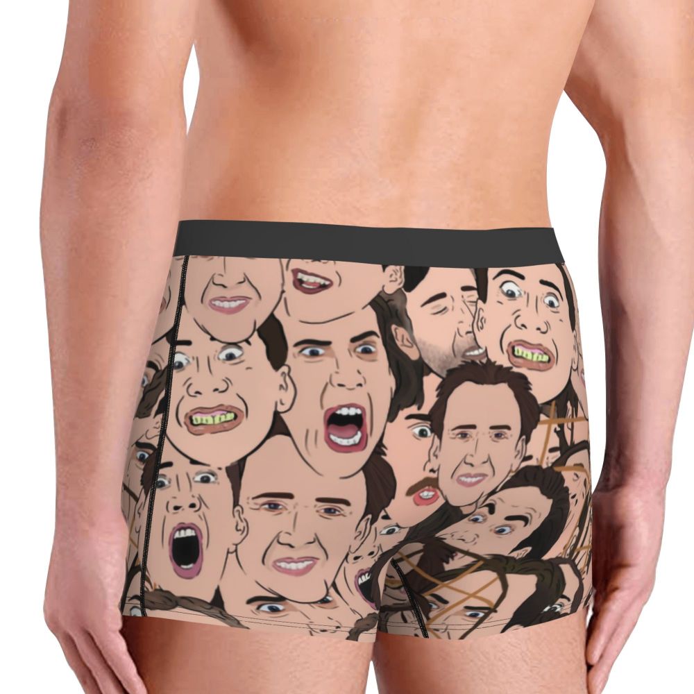 Custom Nicolas Cage Boxer Shorts For Homme 3D Printed Male Nic And His Girls Underwear Panties Briefs Breathbale Underpants
