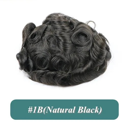 Undetected 0.02mm Thin Skin Natural Hairline Human Hair Men Toupee Black Gray Brown Blonde Male Hair Light Capillary Prosthesis
