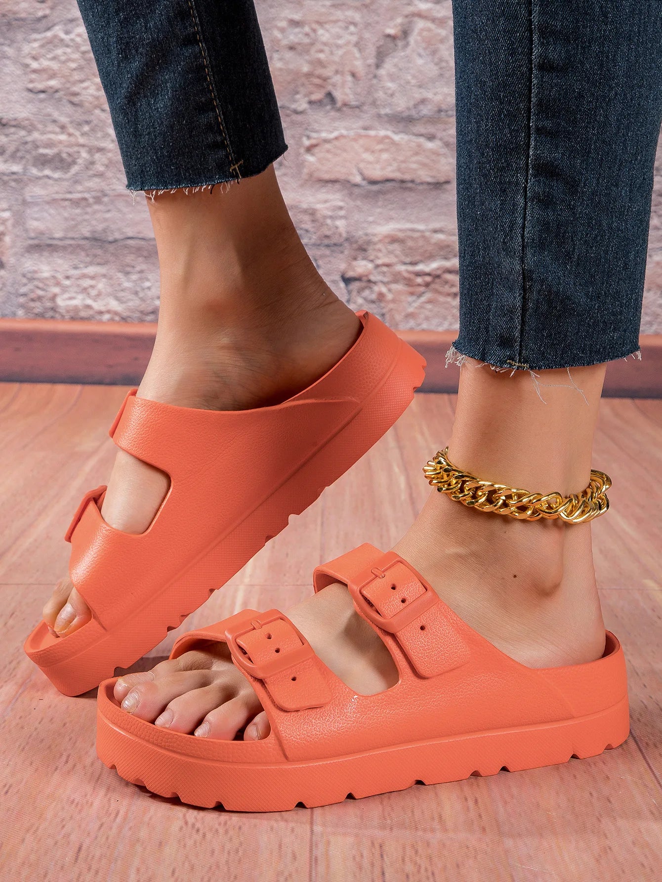 fashion Women Slippers Platform Beach Shoes Girl Outdoor Slides EVA flip flops For Home Shoes buckle Soft Thick Sole Sandals