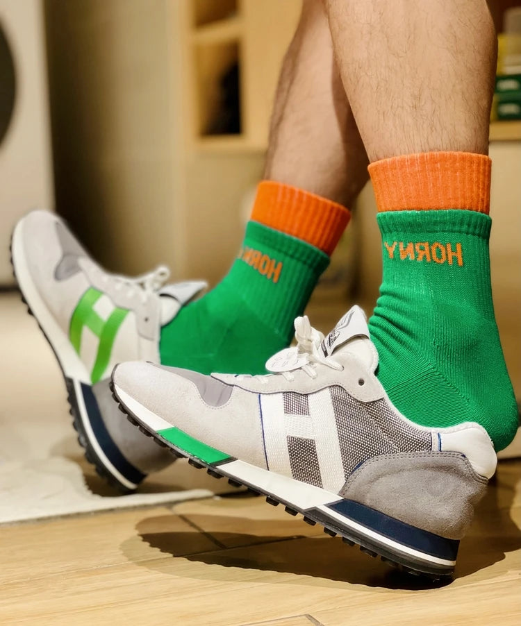 Socks Men Calcetines Hombre Basketball Socks Meias Masculina Casual Fashion Cotton Sock Sweat Sport Middle Tube Letter Socks