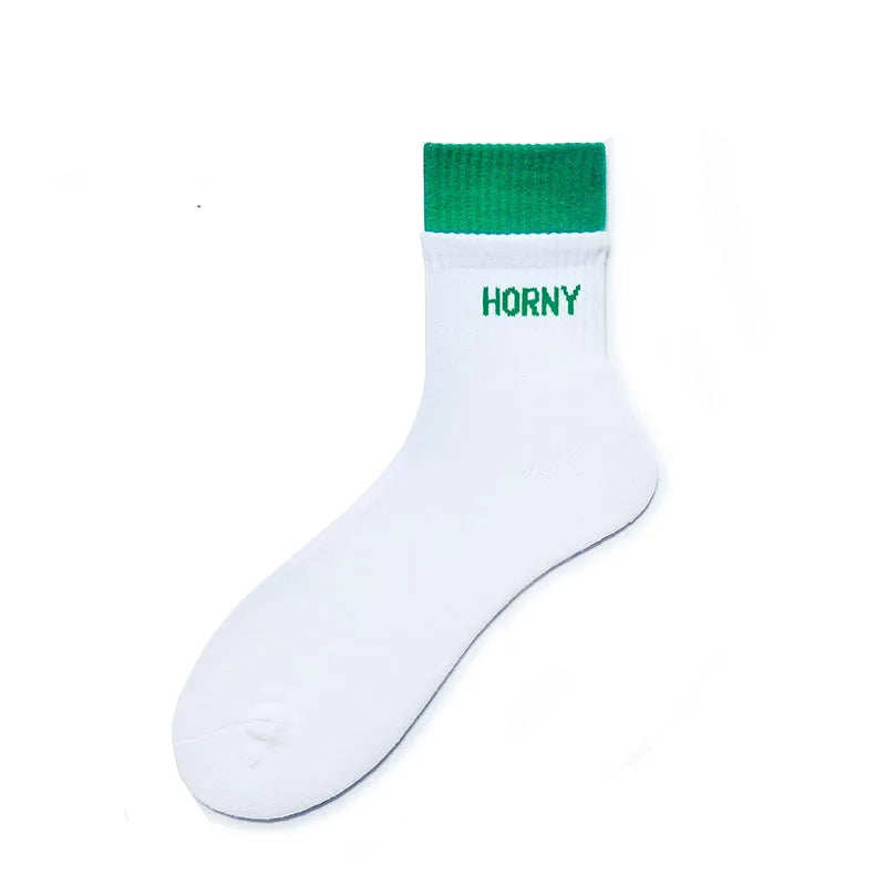Socks Men Calcetines Hombre Basketball Socks Meias Masculina Casual Fashion Cotton Sock Sweat Sport Middle Tube Letter Socks