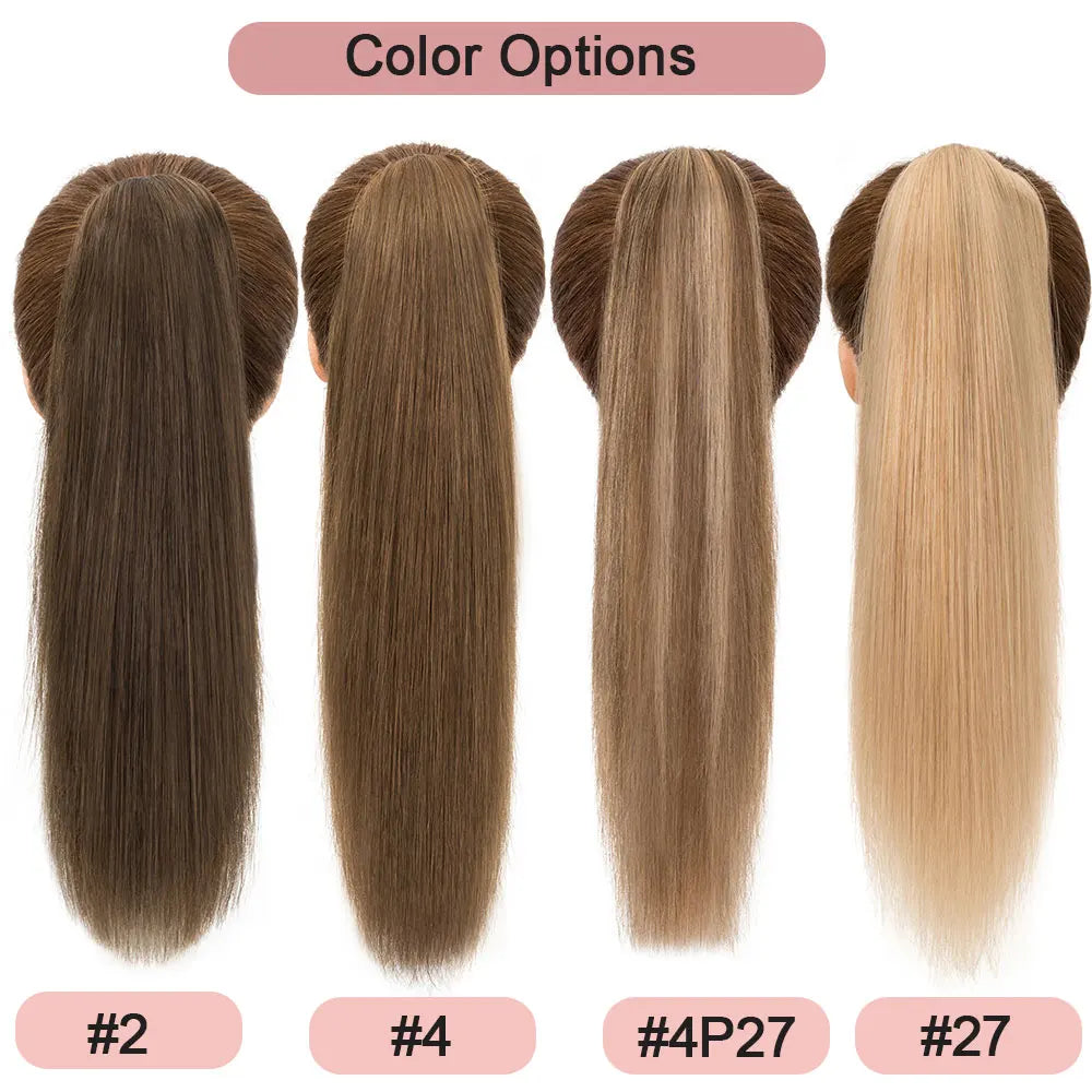 SEGO Claw Clip Ponytail Extension 100% Real Remy Human Hairpiece Pony Tails Hair Extensions Long Straight Ponytail for Women