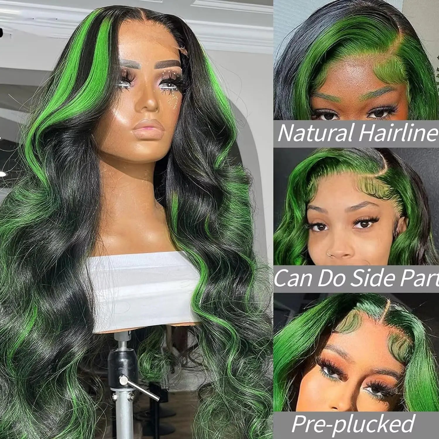Black With Red Highlight Wig Synthetic Lace Front Wig 13X4 Pre plucked Hairline With BabyHairWomen's Wig with Density Lace Front