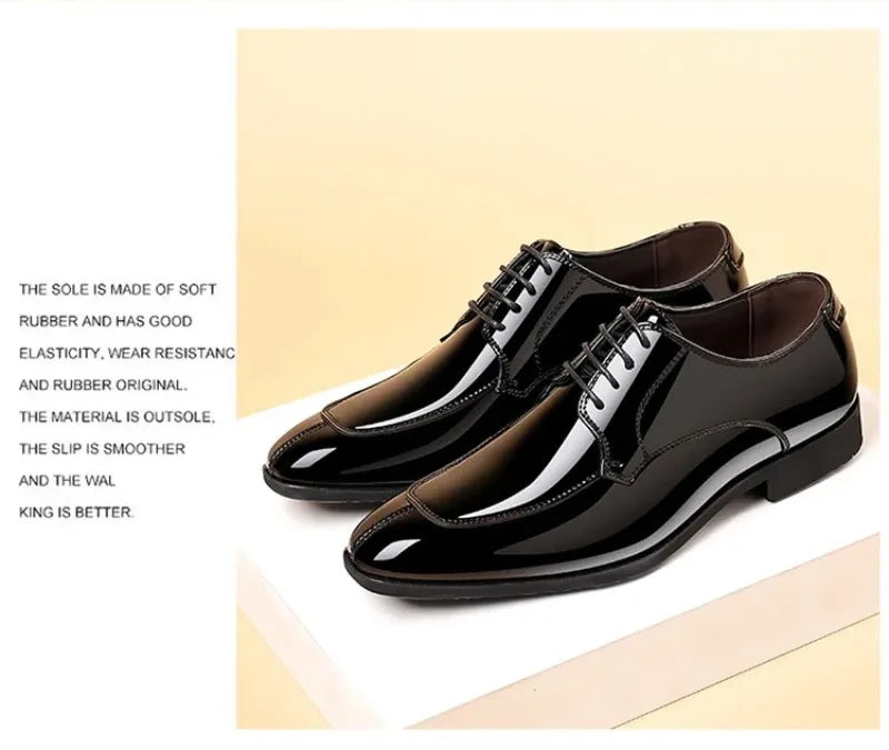 Shoes for Men Fashion Patent Leather Shoes Luxury Pointed Toe Oxford Shoes Men High Quality Business Shoe Designer Wedding Shoe
