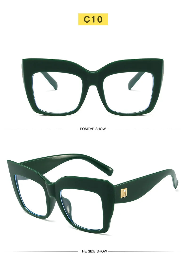 Oversize Women's Glasses Fashion Transparent Square Ladies Eyeglasses Blue Clear Lens Optical Female Eyewear Anti Blue Light