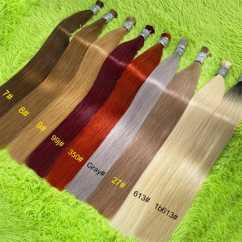 613 Striaght Human Hair No Weft 100% Virgin Bundles Highlight Original Bulk Extensions Russian Natural Unprocessed Blonde hair