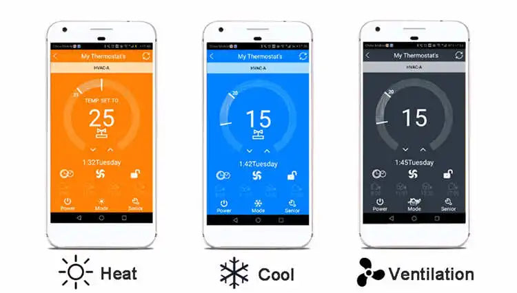 Tuya Smart Thermostat Cooling Heating 3 Speed Fan WiFi Room Thermostat for Central Air Conditioner Fan Coil Unit