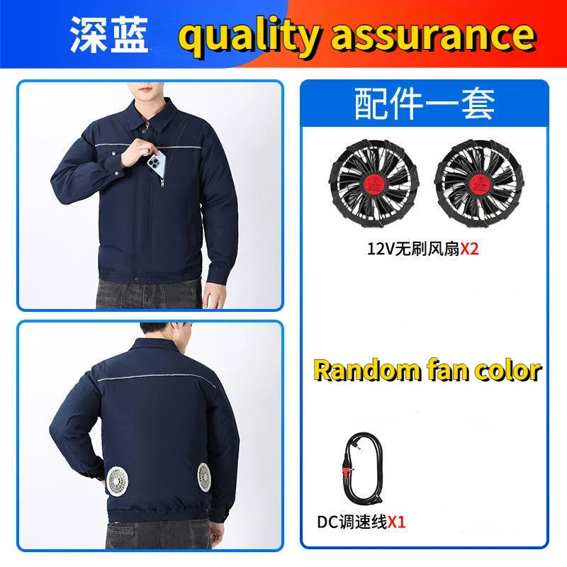 Clothes with fans in summer heatstroke prevention and cooling air conditioning men's clothing refrigeration work Outdoor Jacket