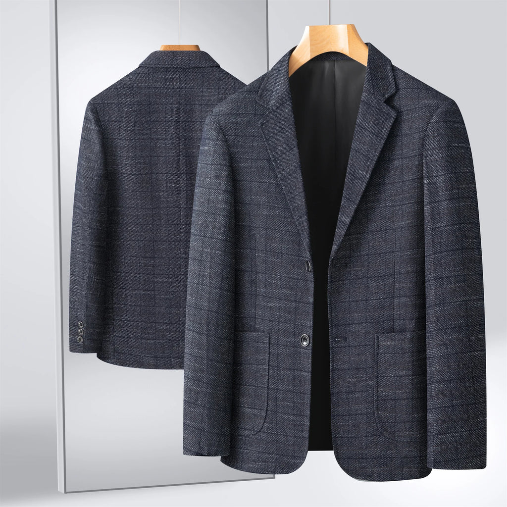 Middle-Aged Men's Business Casual Suit Father's Day Gift Wedding Formal Lightweight Suit Men's 35-60 Years Old Large Size Thin Top Men's Middle-Aged and Elderly Jacket