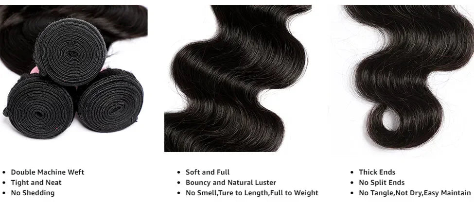 PerisModa Body Wave Human Hair Bundles With Closure 5x5 Transparent Lace 4×4 Brown Lace Brazilian Remy 12A Human Hair Extensions