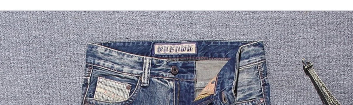 2023 Spring and Autumn New Classic Fashion Solid Color Ripped Small Foot Pants Men's Casual Comfort Elastic High Quality Jeans