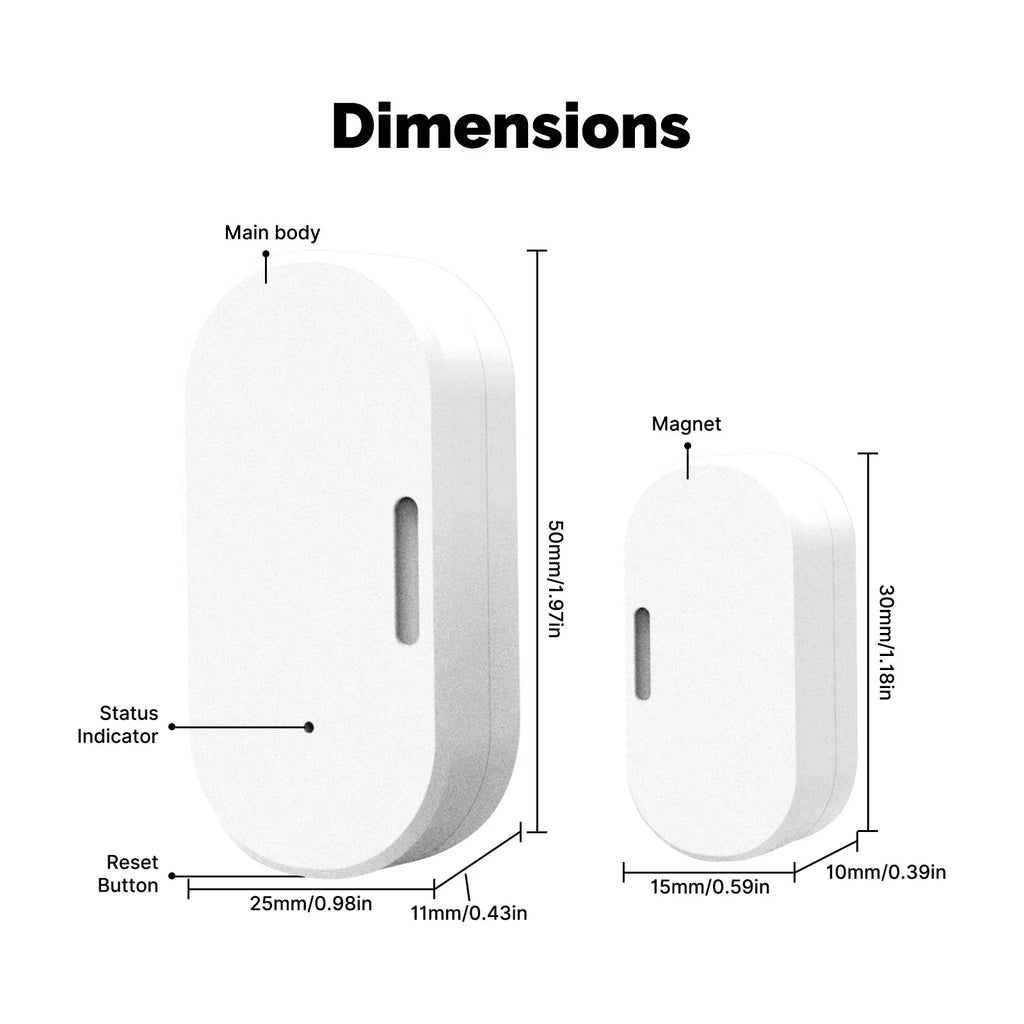 MOES Tuya ZigBee Wireless Smart Door Window Sensor Open Close Detector Light Sensing APP Notification Smart Life Home Security
