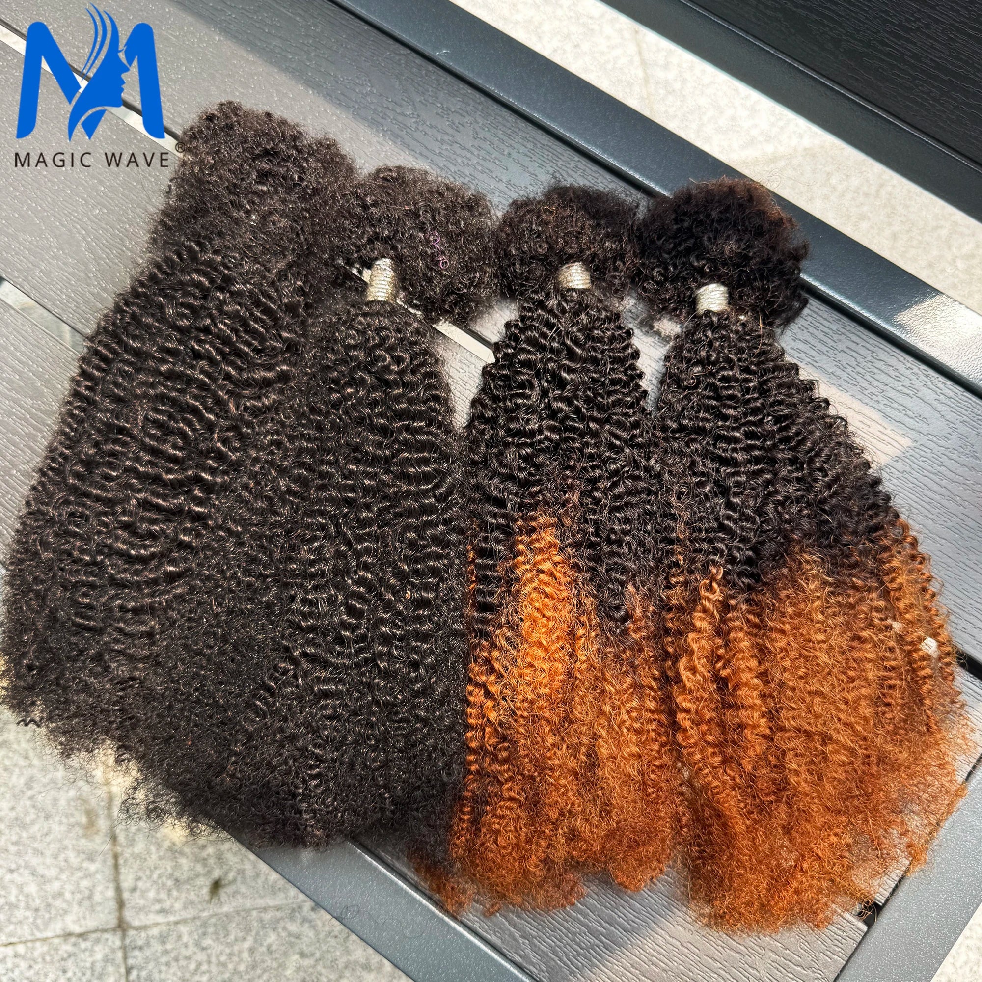 T1B/30 Afro Kinky Curly Human Hair Bulk 30g/Pack 100% Human Hair Soft 4C Afro Kinky Bulk Human Hair for Locs Extensions