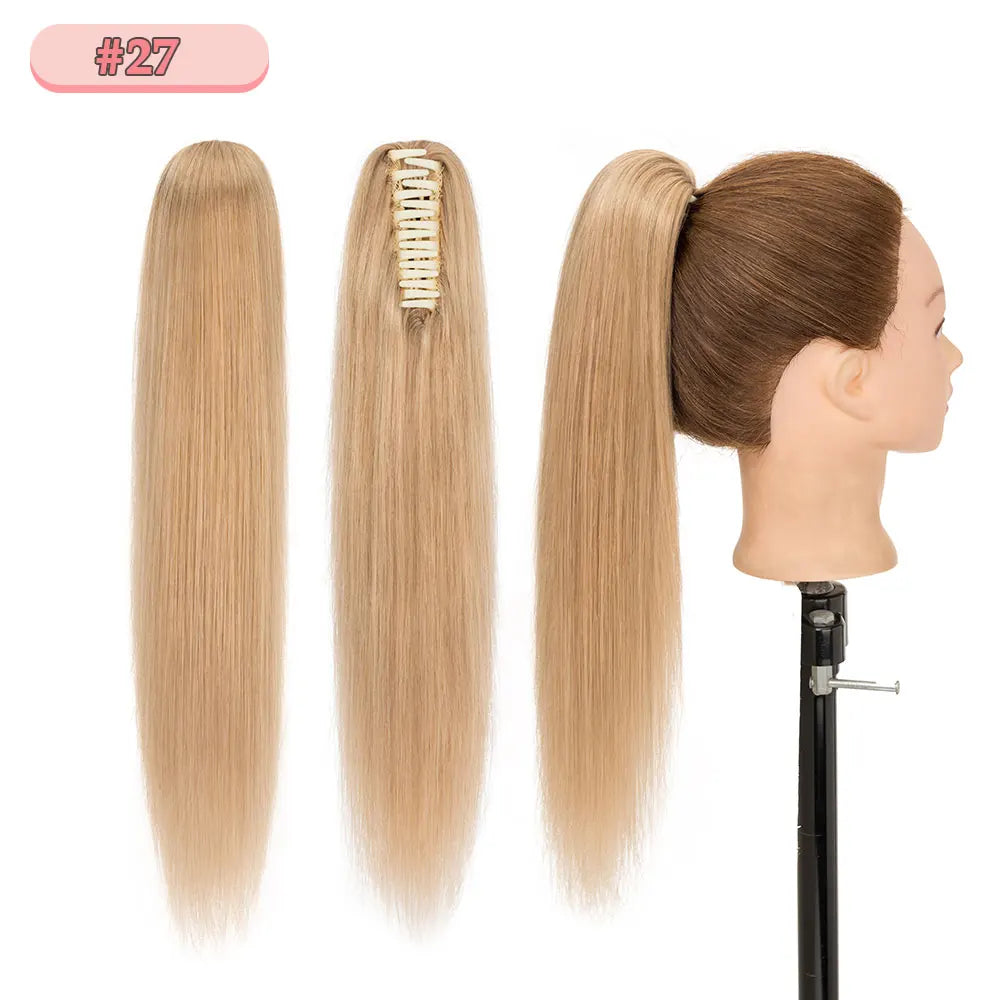 SEGO Claw Clip Ponytail Extension 100% Real Remy Human Hairpiece Pony Tails Hair Extensions Long Straight Ponytail for Women
