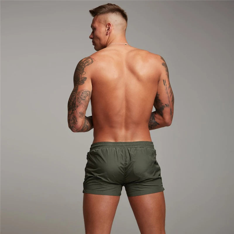 Men's Sports Running Fitness Casual Three-quarter Pants Summer Breathable Quick Dry Shorts Gym Bodybuilding Muscle Sweatpants