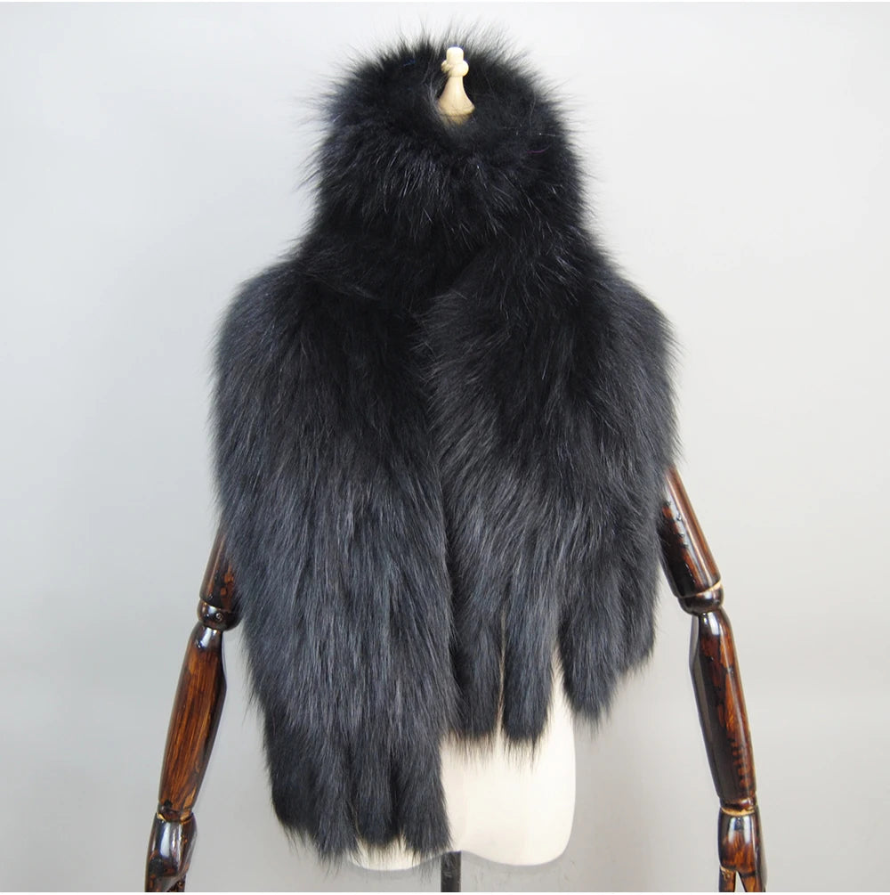 Hot Sale Genuine Fox Fur Shawl For Women Real Natural Fox Fur Female Capes And Wraps For Wedding Bride Winter Warm Outwear Scarf